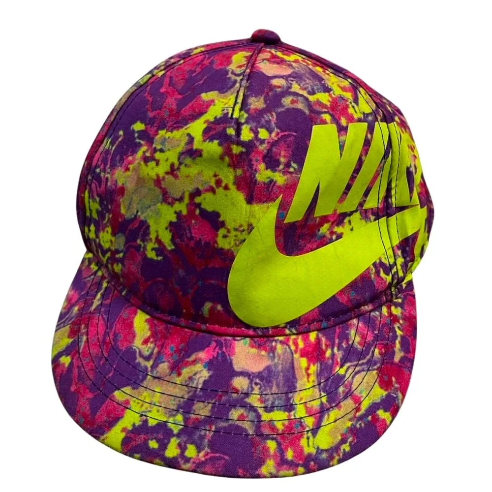 Retro NIKE SB Neon Tie Dye Youth Skateboarding Hat:‎ Adjustable Unisex Style